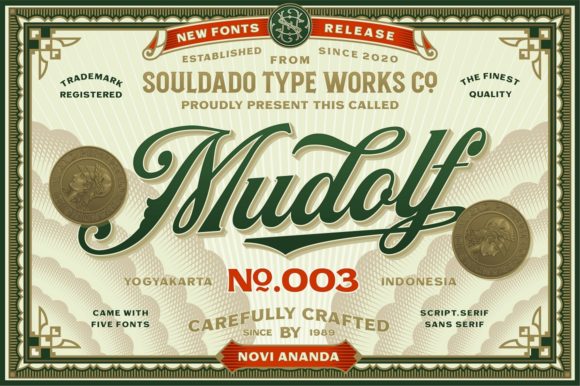 Mudolf: A Vintage Display Font for Makers